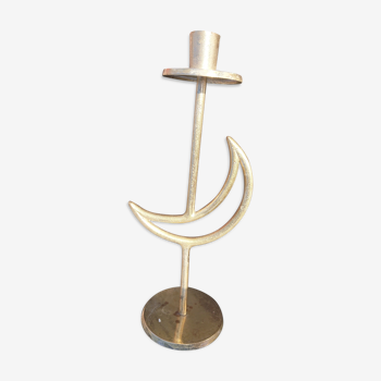 Golden metal moon candlestick