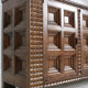 Spanish brutalist sideboard room divider solid walnut wood 1960s