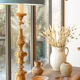 Lampe en bois doré sculpté époque 19ème