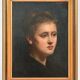Oil on canvas portrait of a young woman