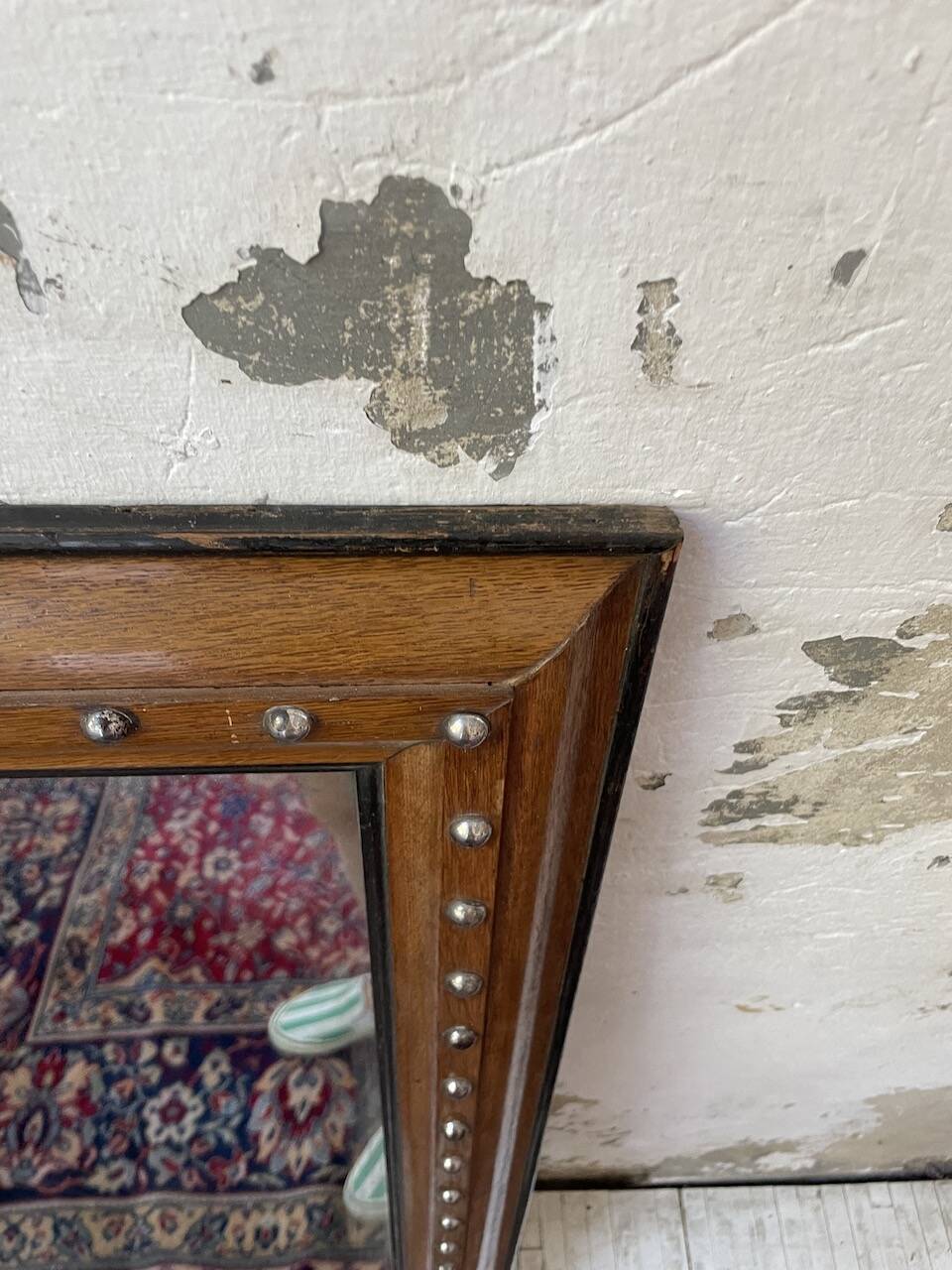 1900 wooden mirror with nails