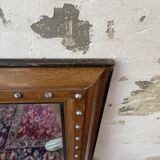 1900 wooden mirror with nails