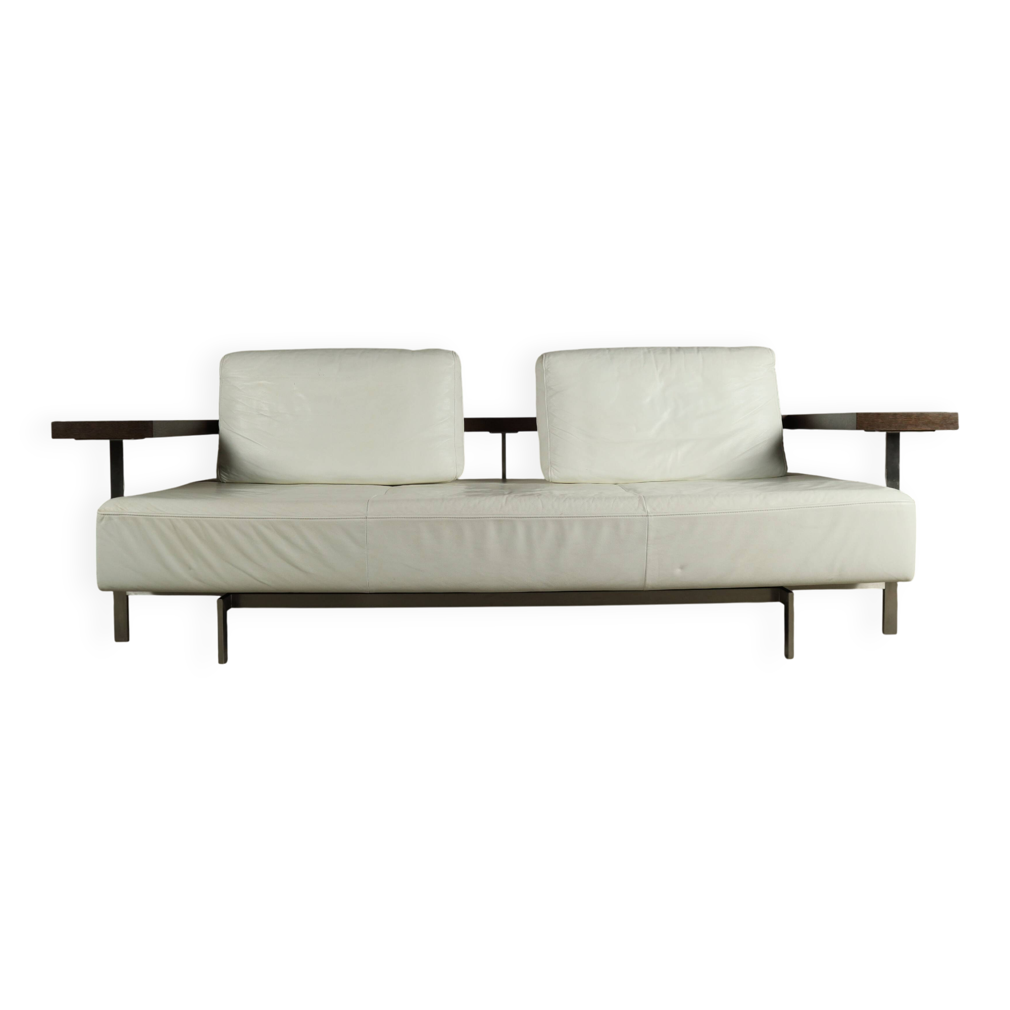 Rolf Benz Dono sofa by Christian Werner in white leather, 1990s