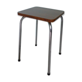 Tabouret en formica marron strié noir, années 70