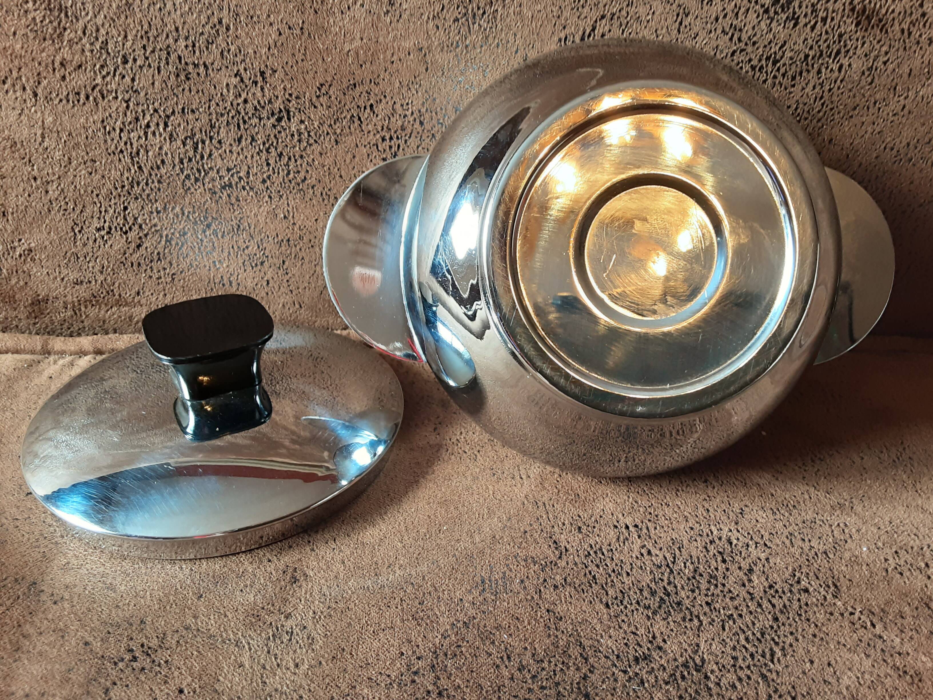 Vintage metal sugar bowl