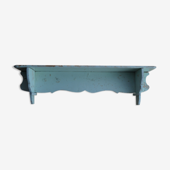Patinated wooden wall shelf