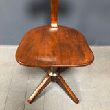 Brown beech wooden Albert Stoll atelier or desk chair from the 1920s