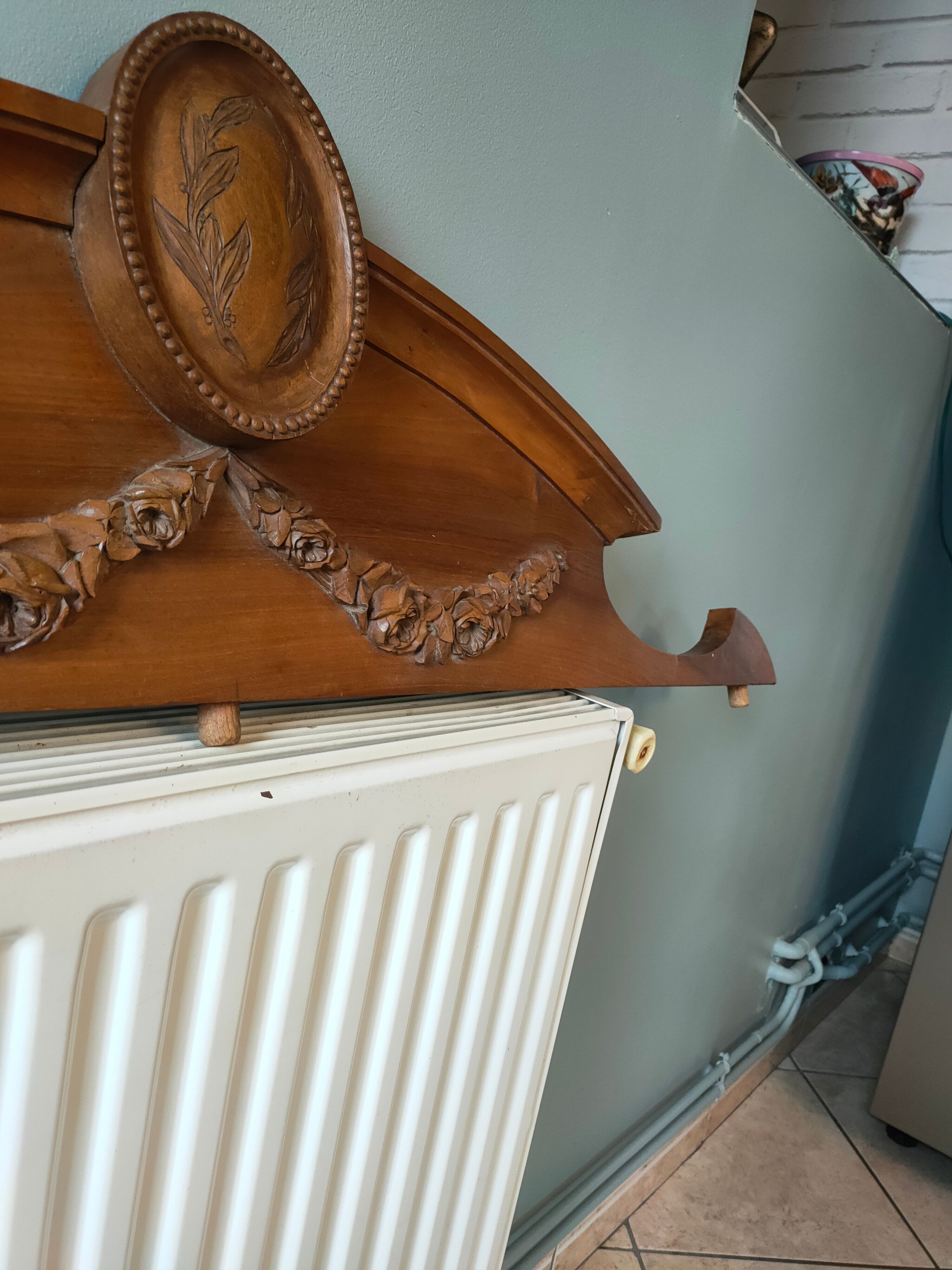 Walnut pediment