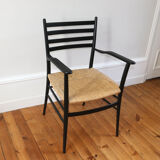 Vintage straw armchair Enrico Delmonte 1960