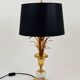 Lampe de table Hollywood Regency feuille d'ananas en laiton doré et verre, France, années 1970