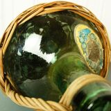 Demijohn faceted glass & rattan 1976