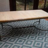 Marble and brass coffee table