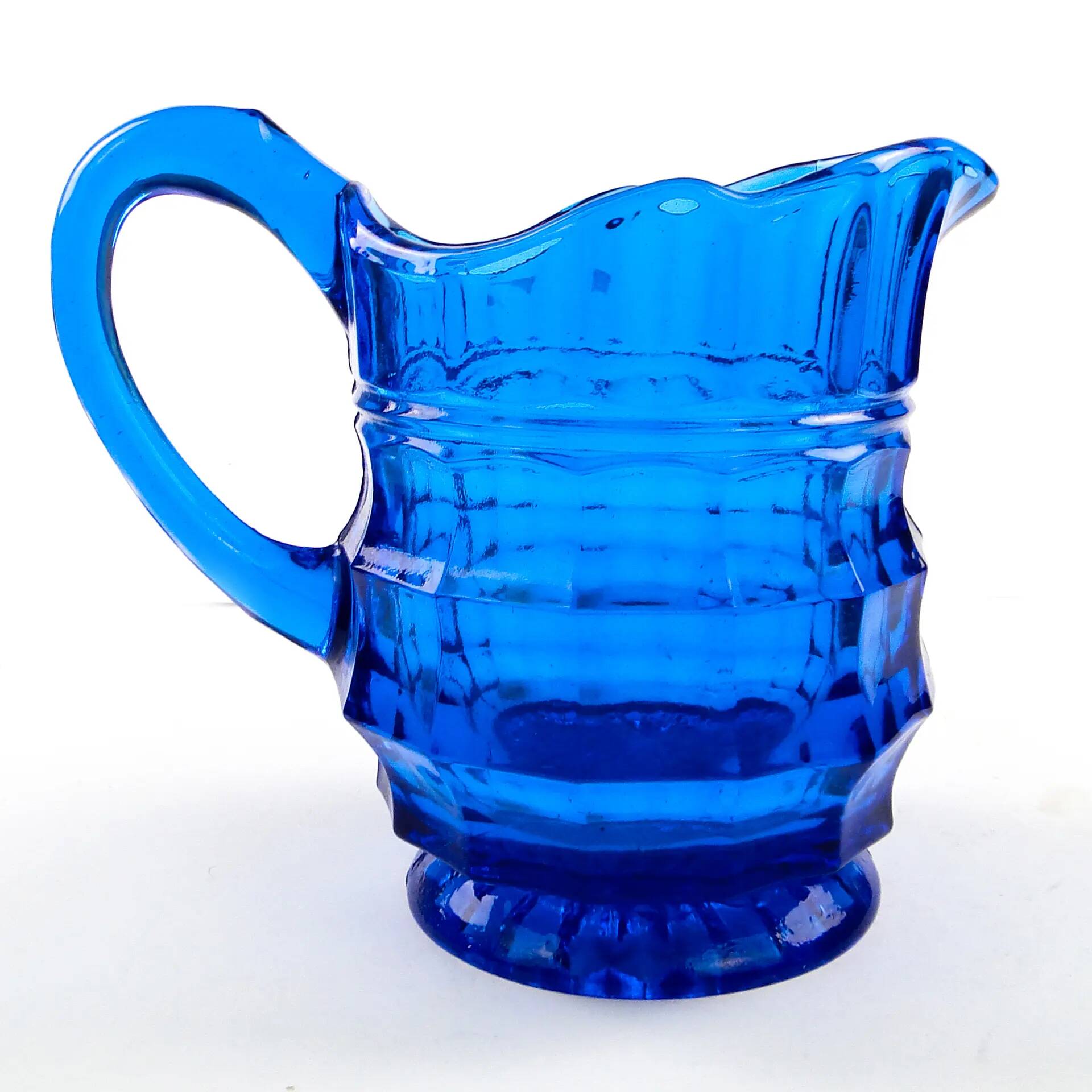 Art Deco creamer, cobalt glass, Belgium, 1930s