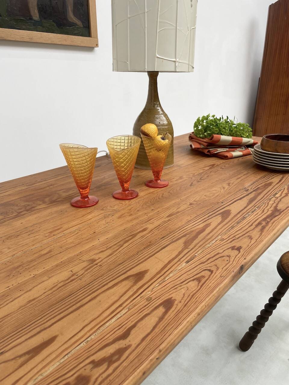 Pine and oak farmhouse table 220 cm