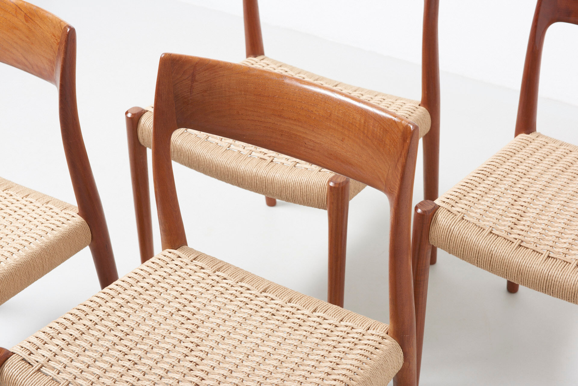 6 seagrass dining chairs by Niels Otto Møller