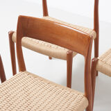 6 seagrass dining chairs by Niels Otto Møller