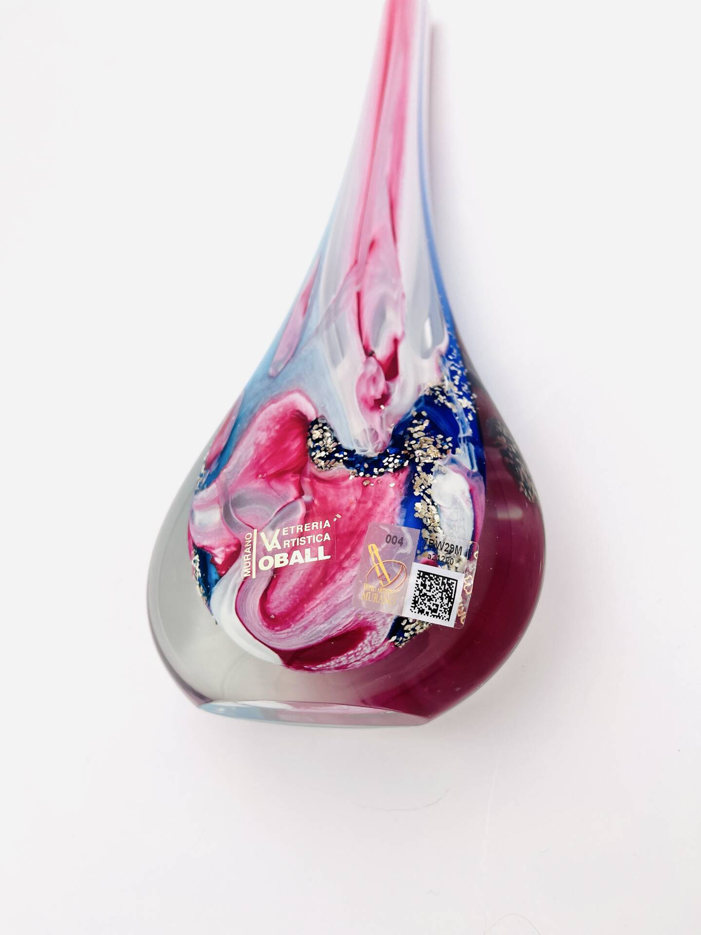 Oball Murano Vase - Sommerso - 24k Gold - Labeled - H30cm/1.17kg