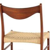 Set of 4 Arne Wahl Iversen for Glyngore papercord chairs 'Naerem'