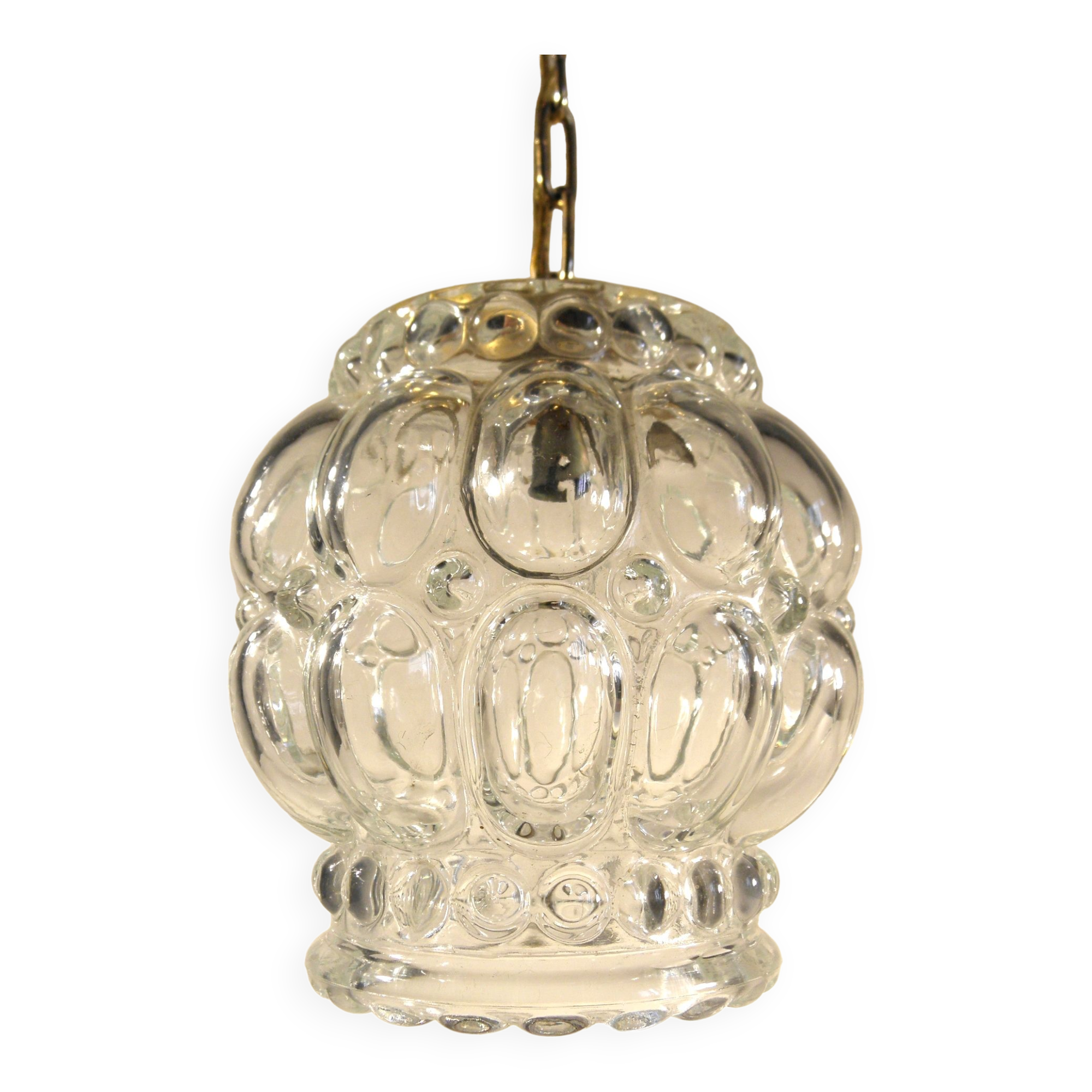 Moulded glass pendant lamp 1970