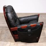 Fauteuil Lounge en Cuir "Rancero" de Luciano Frigerio - Design Italien des Années 1970