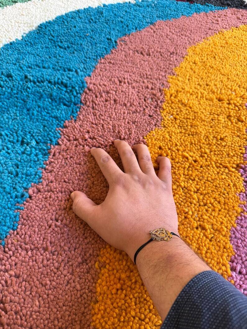 Beni Ourain Rug, Moroccan Abstract Wool Carpet 150/250cm