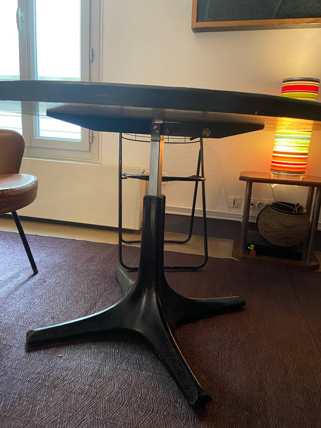 Vintage Dining Table by Ilse Möbel, 1960s, Round and Black