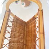 Old rattan magazine rack from the 70s
