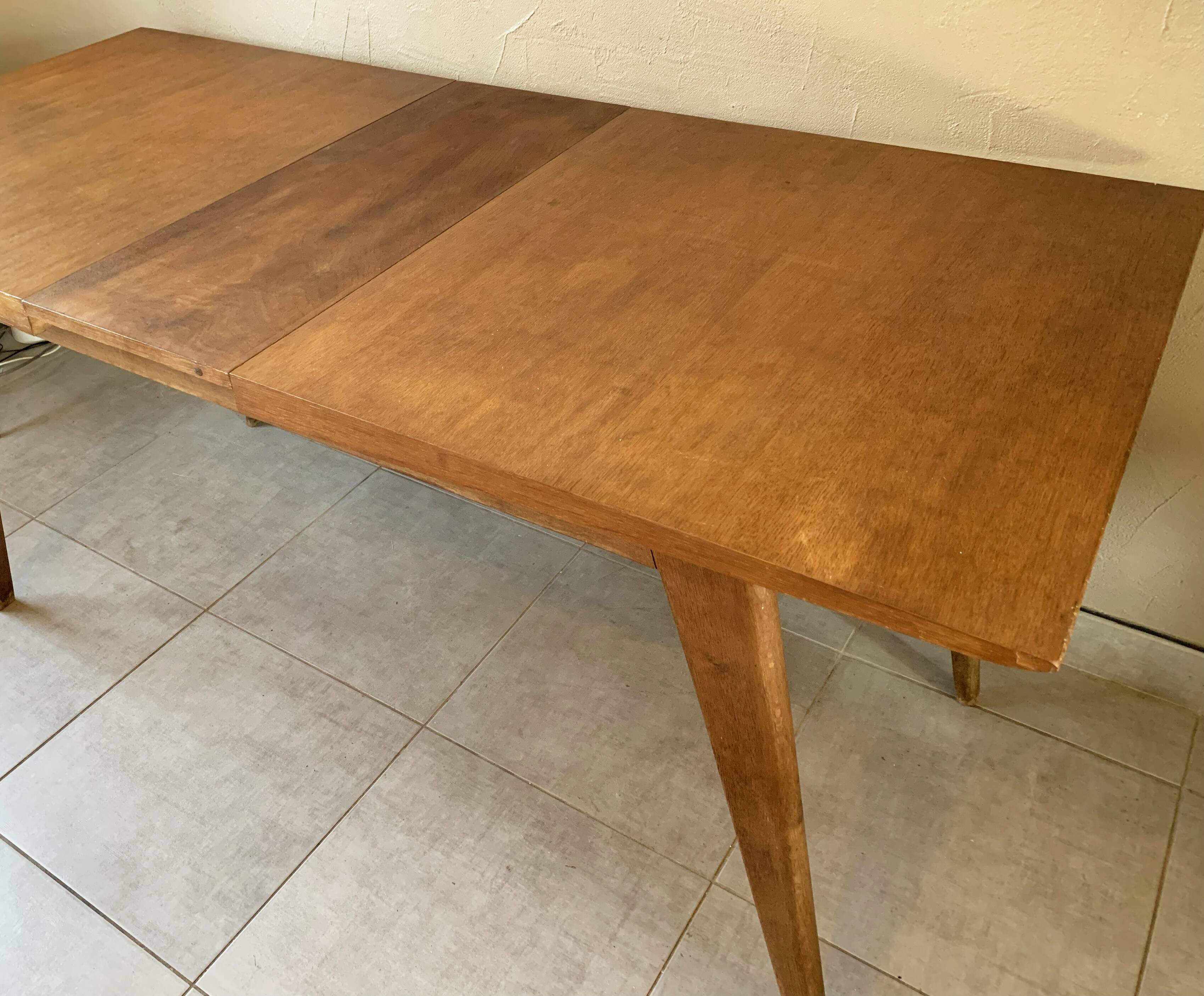 Vintage extendable oak table from the 50s
