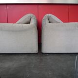 Pair of armchairs Maralunga Vico Magistretti Cassina