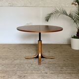 Table modulable ronde teck vintage  pied central