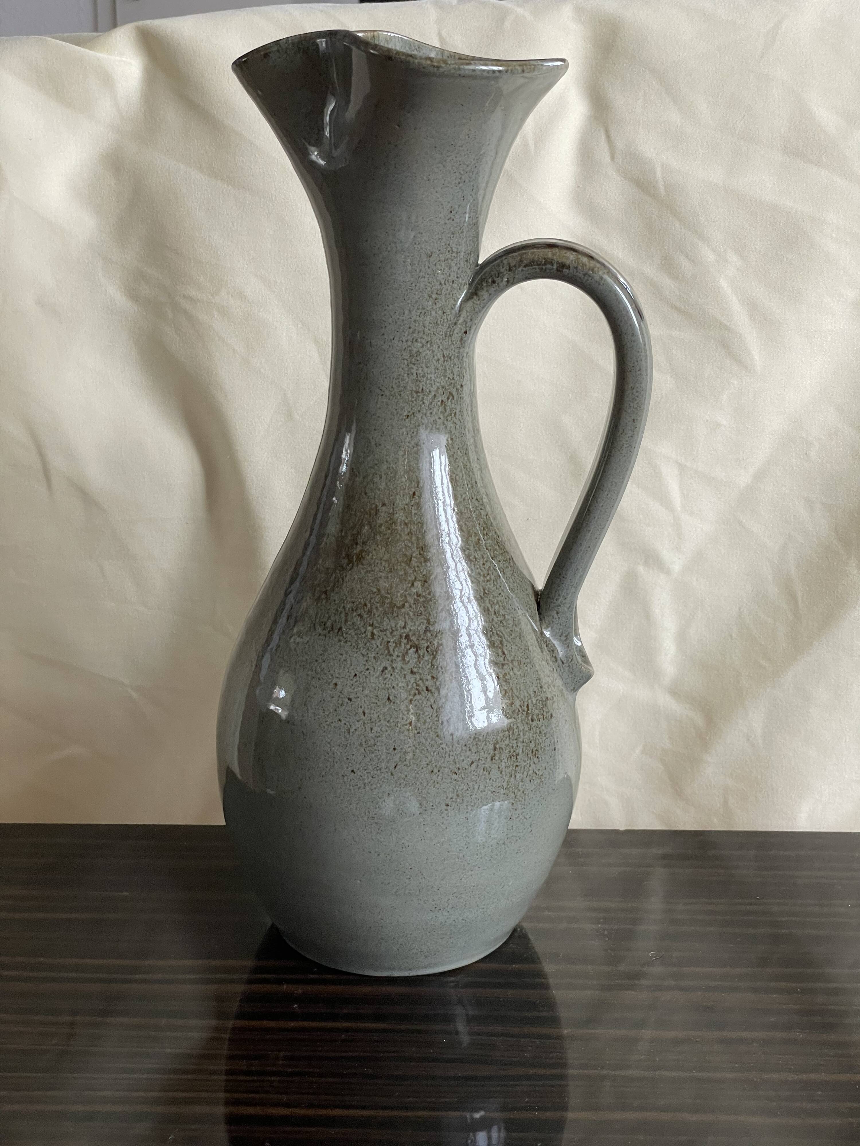 Green vintage ceramic vase