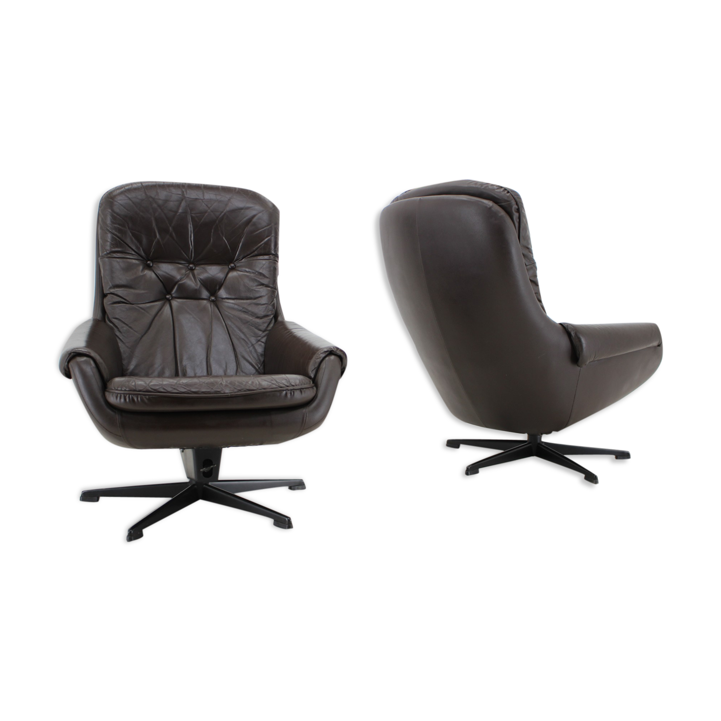 Scandinavian leather armchairs by Peem, 1970