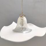 Suspension en verre de Murano blanc, marque La Murrina, Italie, années 1980