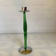 Green free-form candle holder