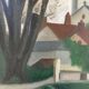 Tableau ancien le village et son église