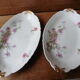 2 porcelain raviers signed Limoges SS France decoration anemones and daisies