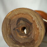 Lampe design vintage en bois d'olivier