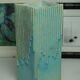Blue stamped signed modernist ceramic vase from the 1980s.
