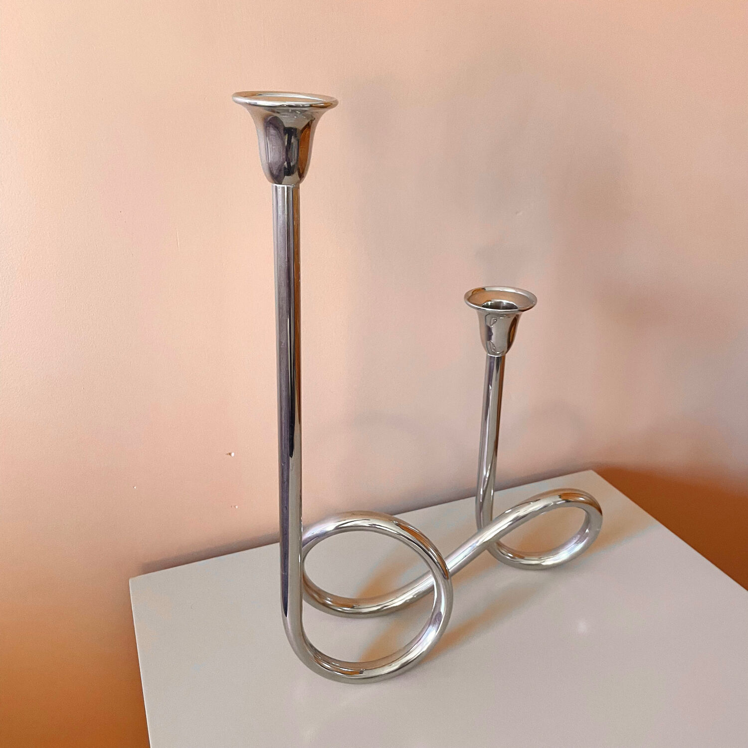 70s double candle holder