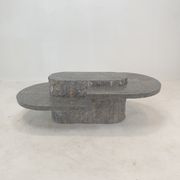Table basse en pierre fossile, Magnussen Ponte, années 1980