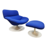 Vintage design swivel chair F518 & ottoman Geoffrey Harcourt Artifort
