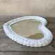 Vintage 60s white rattan mirror 46x46cm