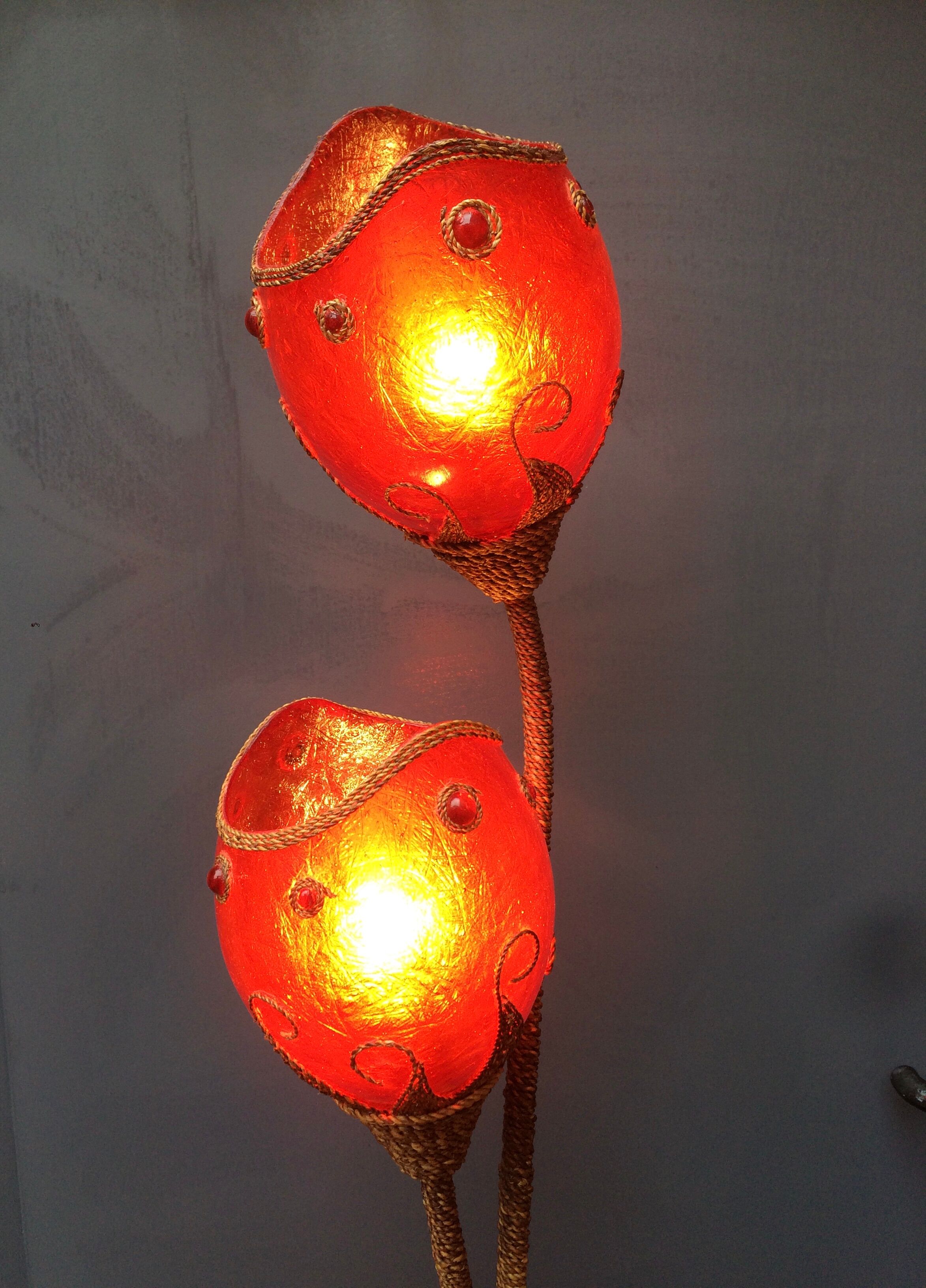 Carnival lamp in Fiber of Glass and Wicker