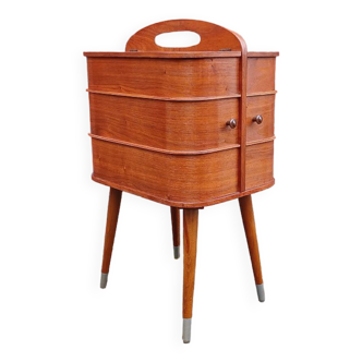 Mid Century Sewing Box With . Asystent Teak 1960/70s