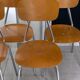 Chaises vintage en bois et chrome