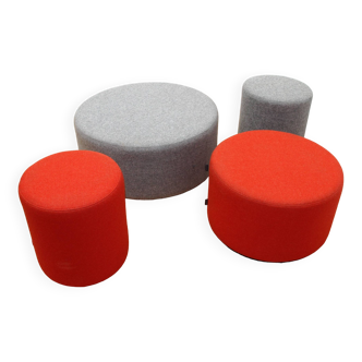 Set of 4 Giro poufs, Narbutas