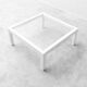 Vintage coffee table in white lacquered wood and glass, Italian design 1970s
