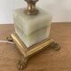 Large Art Deco column lamp metal Onyx frost glass
