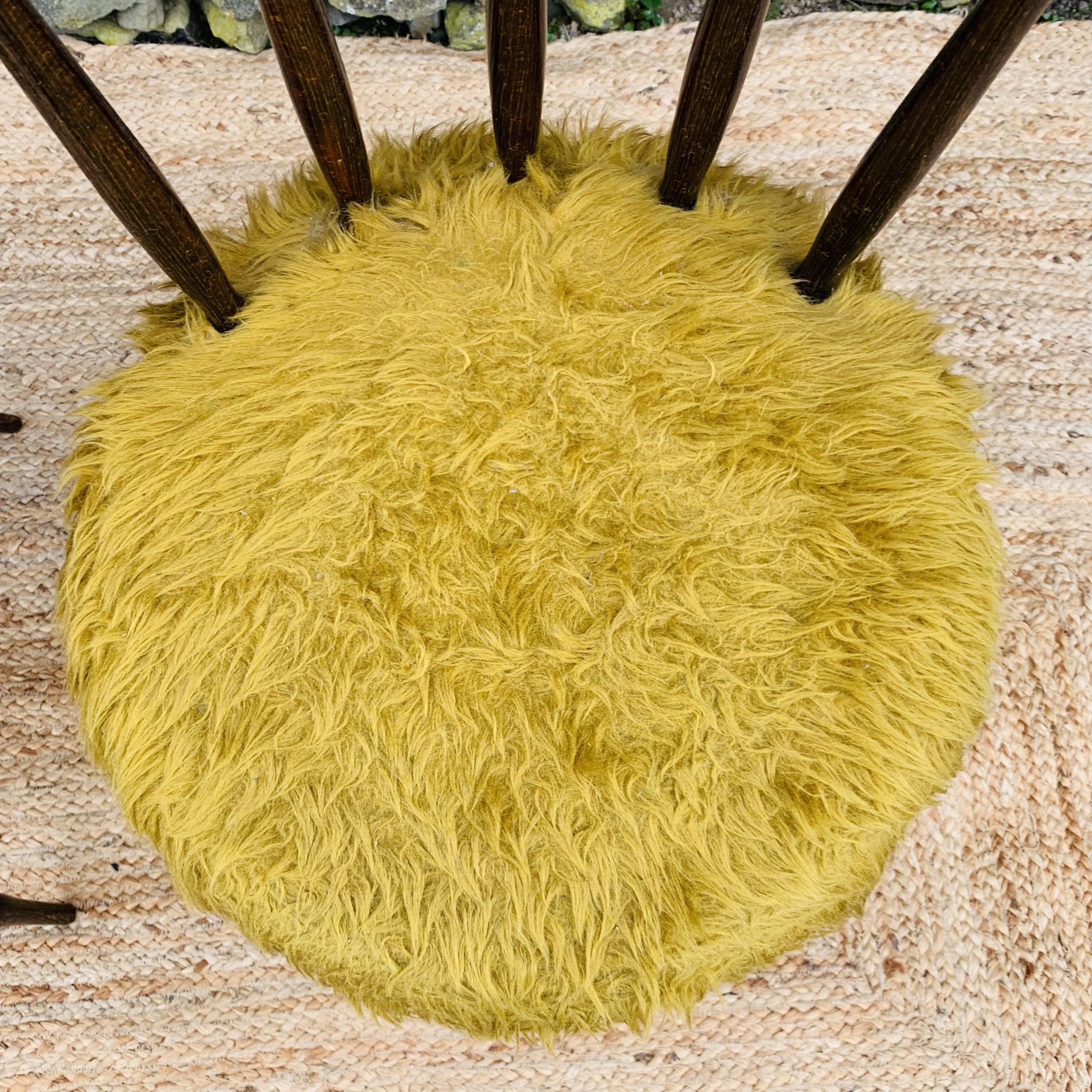 Pair of yellow moumoute chairs