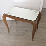 Wooden coffee table and mirror